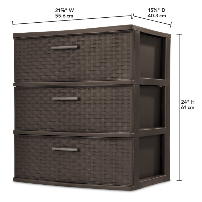 Drawer Wide Weave Tower Espresso